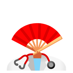 stethoscope and folding hand fan