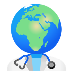 stethoscope and globe showing Europe-Africa