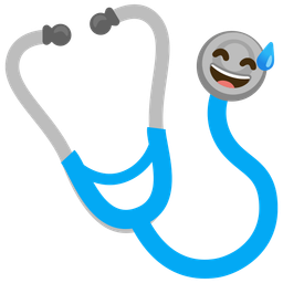 Stethoscope and Grinning face with sweat