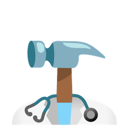stethoscope and hammer and wrench