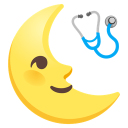 stethoscope and last quarter moon face
