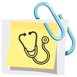 stethoscope and linked paperclips