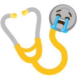 stethoscope and loudly crying face