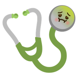 stethoscope and nauseated face