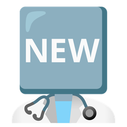 stethoscope and NEW button