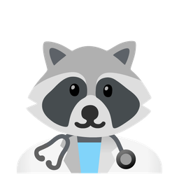 stethoscope and raccoon