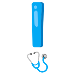 stethoscope and red exclamation mark