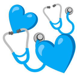 stethoscope and revolving hearts