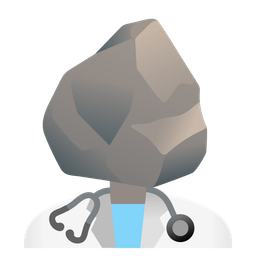 stethoscope and rock