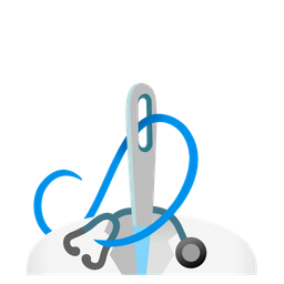 stethoscope and sewing needle