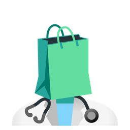 stethoscope and shopping bags