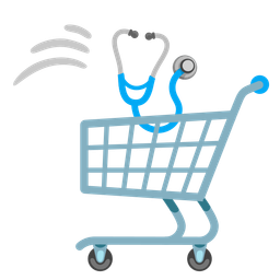 stethoscope and shopping cart