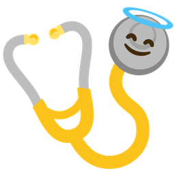 Stethoscope and Smiling face with halo