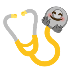 Stethoscope and Smiling face with open hands