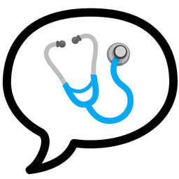 stethoscope and speech balloon