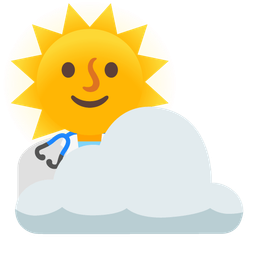 stethoscope and sun behind cloud