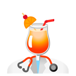 stethoscope and tropical drink