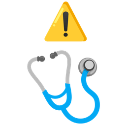 stethoscope and warning