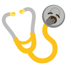 stethoscope and yawning face