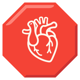 stop sign and anatomical heart