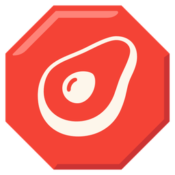 stop sign and avocado