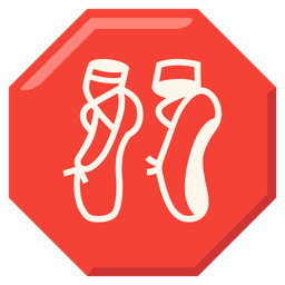 stop sign and ballet shoes