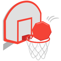 stop sign and basketball