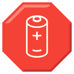 stop sign and battery