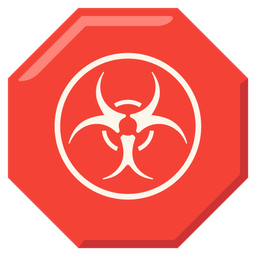 stop sign and biohazard