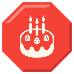 stop sign and birthday cake