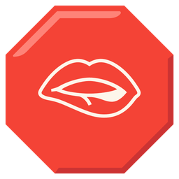 stop sign and biting lip