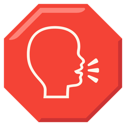 stop sign and busts in silhouette