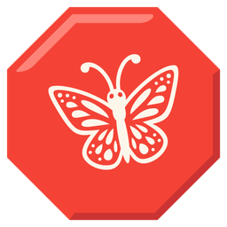 stop sign and butterfly