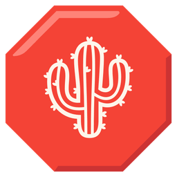 stop sign and cactus