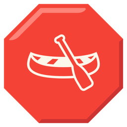 stop sign and canoe