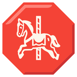 stop sign and carousel horse