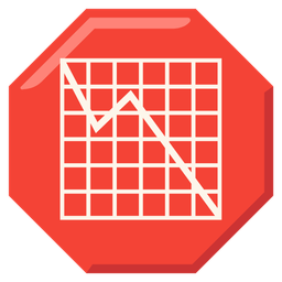 stop sign and chart decreasing