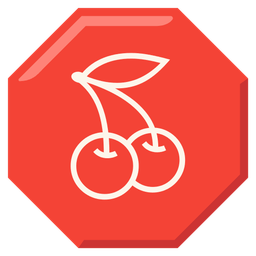 stop sign and cherries