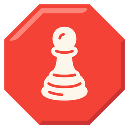 stop sign and chess pawn