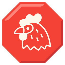 stop sign and chicken