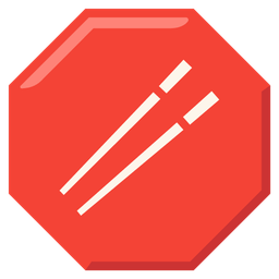 stop sign and chopsticks
