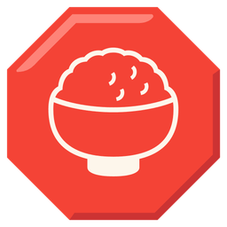 stop sign and cooked rice