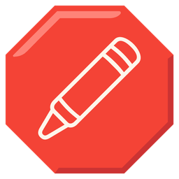 stop sign and crayon