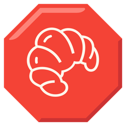 stop sign and croissant