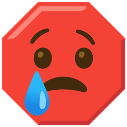 stop sign and crying face