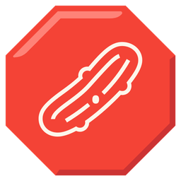 stop sign and cucumber