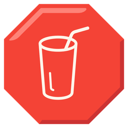 stop sign and cup with straw