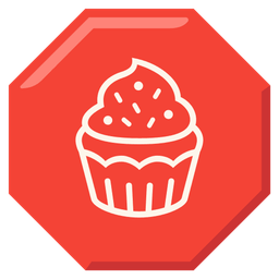 stop sign and cupcake