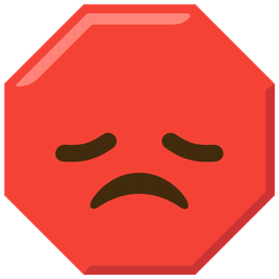 stop sign and disappointed face