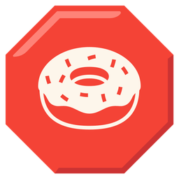 stop sign and doughnut